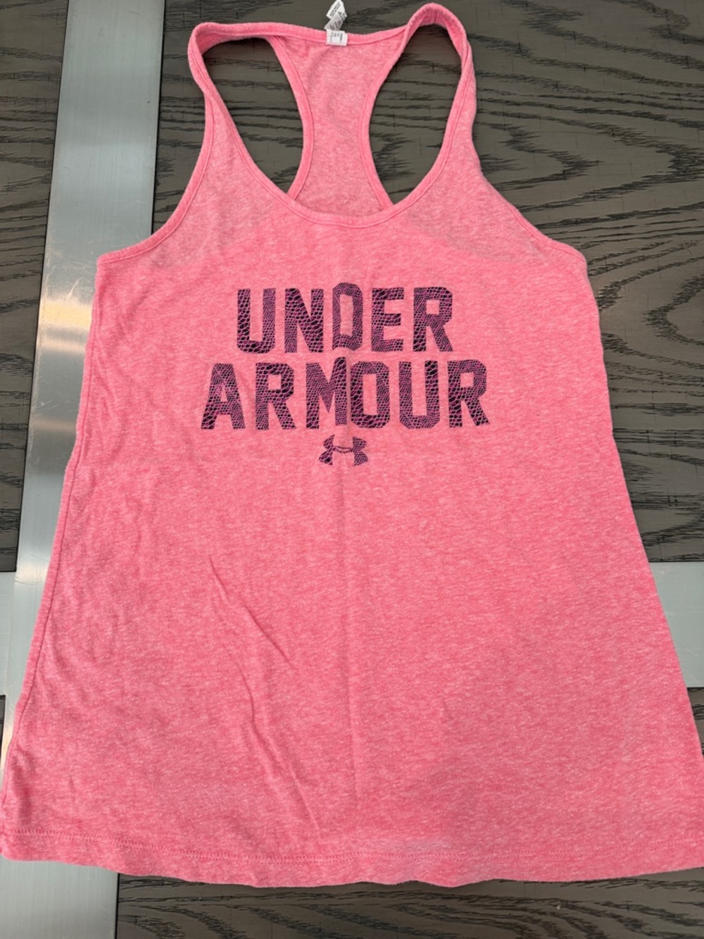Under Armour Pink Heather Racerback Logo Tank
